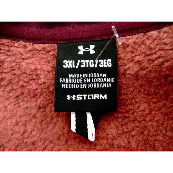 NEW! Under Armour Specialist Half Zip Hoodie Fleece Burgundy Red SZ 3XL - Picture 6 of 7